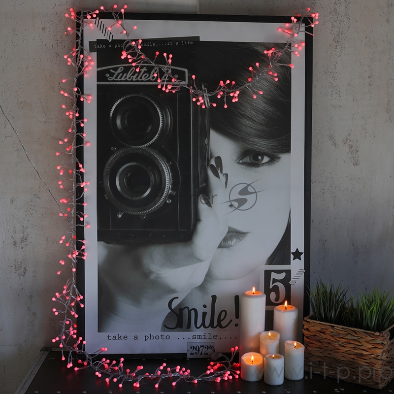 Гирлянда Мишура LED 3 м прозрачный ПВХ, 288 диодов, цвет красный