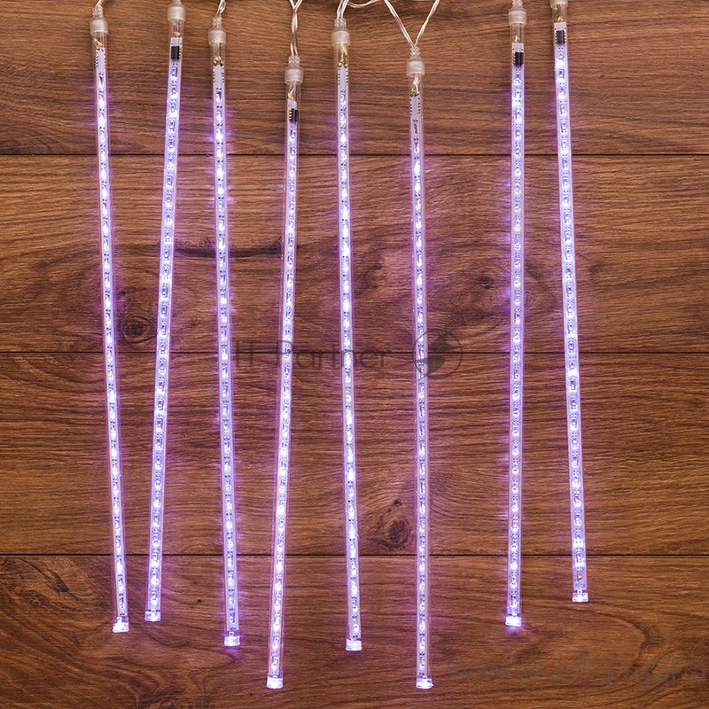 Гирлянда Тающие сосульки светодиодная, 8шт х 50см, шаг 50см, 230 В (с трансформатором) белые светодиоды