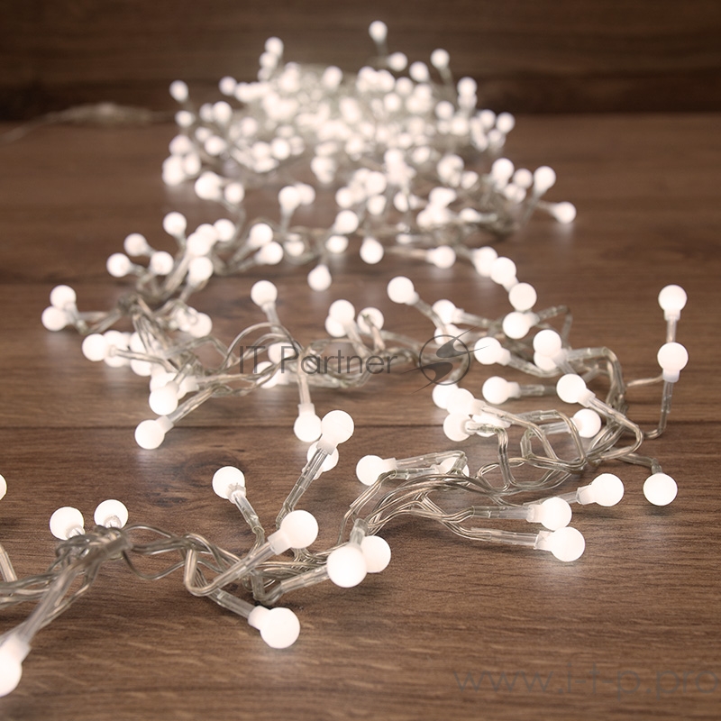 Гирлянда Мишура LED 6 м прозрачный ПВХ, 576 диодов, цвет белый