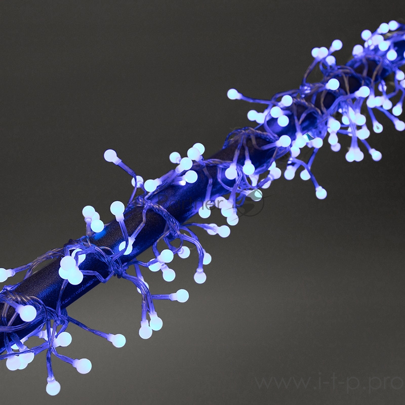 Гирлянда Мишура LED 3 м прозрачный ПВХ, 288 диодов, цвет синий