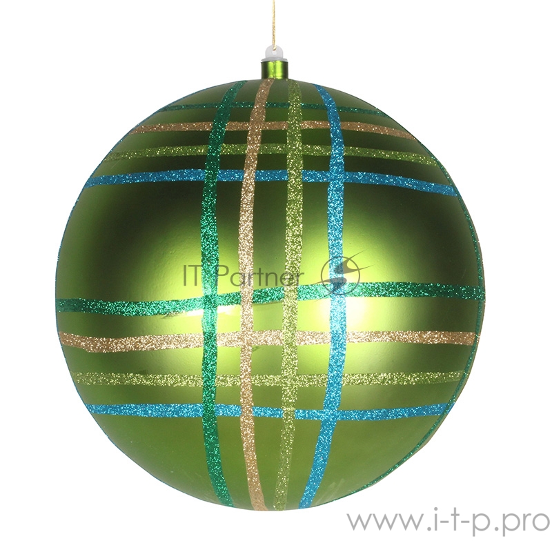 Елочная фигура Шар в клетку 30 см, цвет зеленый мульти