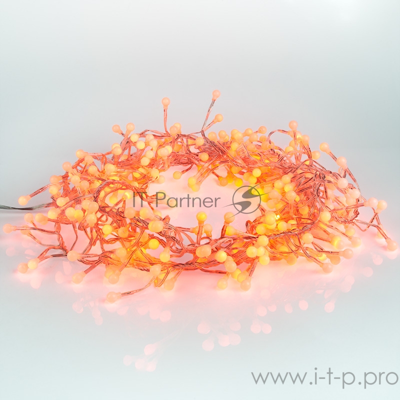 Гирлянда Мишура LED 6 м прозрачный ПВХ, 576 диодов, цвет красный