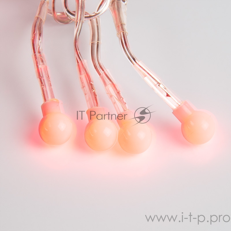 Гирлянда Мишура LED 6 м прозрачный ПВХ, 576 диодов, цвет красный