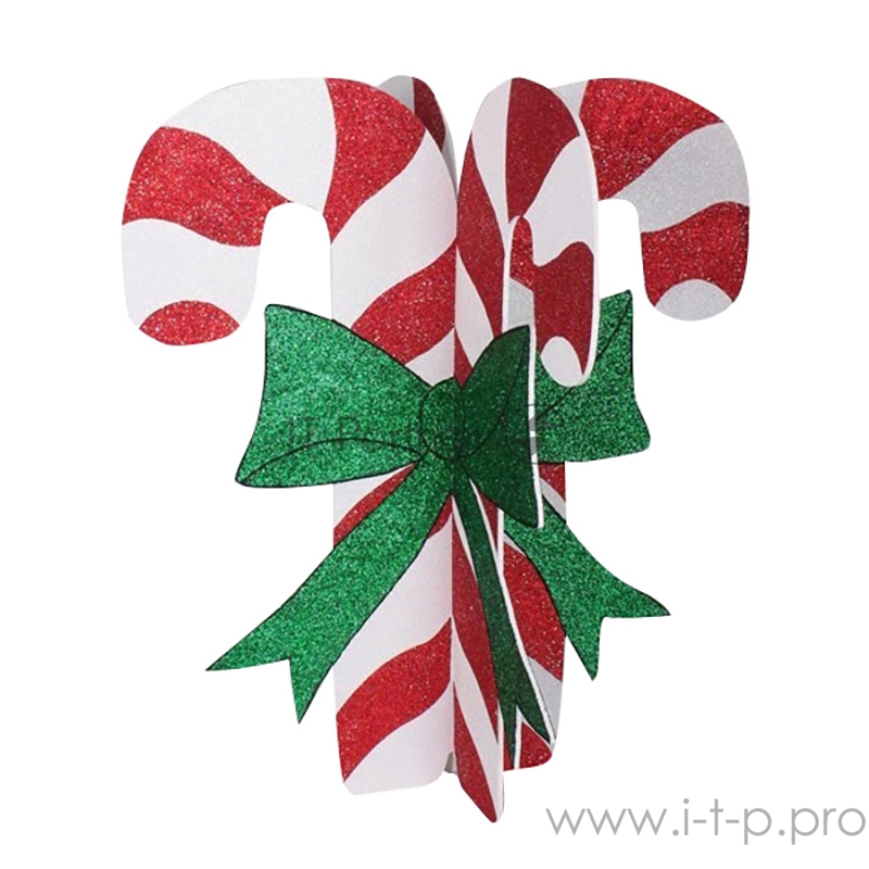 Елочная фигура Карамельная палочка 3D, 89*78 см, цвет белый/красный