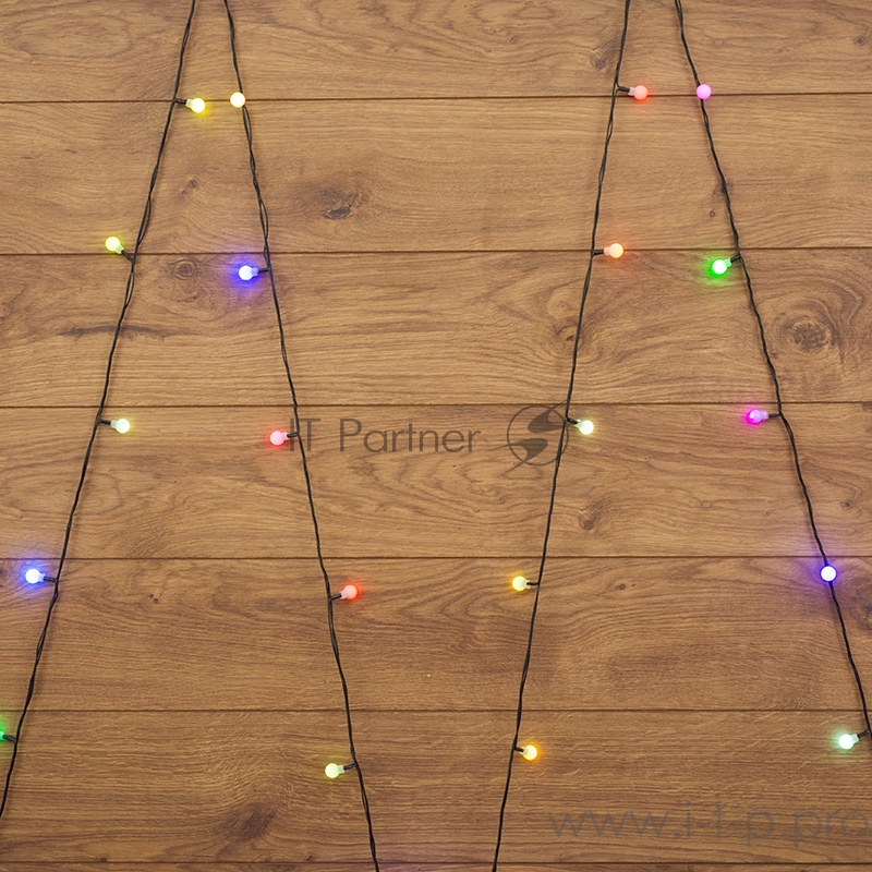 Гирлянда Шарики Ø15мм 5м, темно-зеленый ПВХ, 30 диодов, цвет RGB