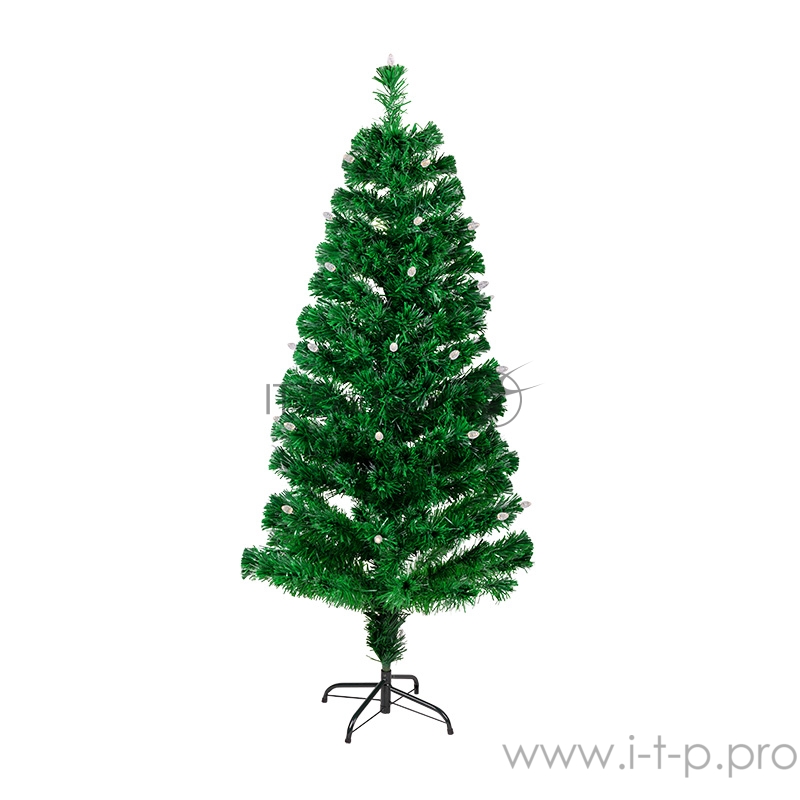 Новогодняя Ель с шишками 150 см фибро-оптика ТЕПЛЫЙ БЕЛЫЙ цвет