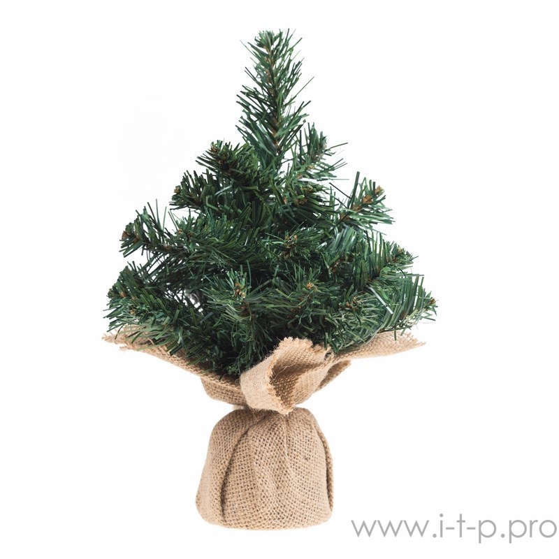 Елочка 30см в плетеном мешочке, ПВХ