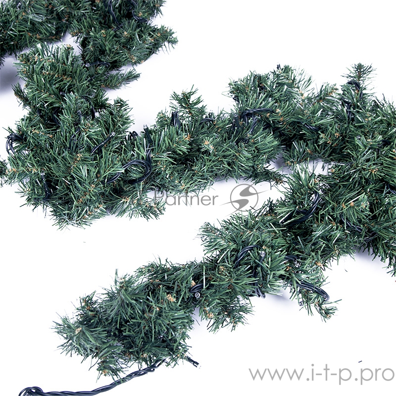 Еловый шлейф искуственный 2,7 м Теплое белое свечение 80 LED