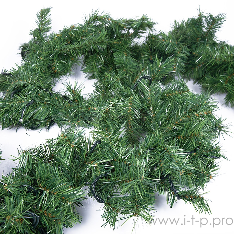 Еловый шлейф искуственный 2,7 м Теплое белое свечение 100 LED