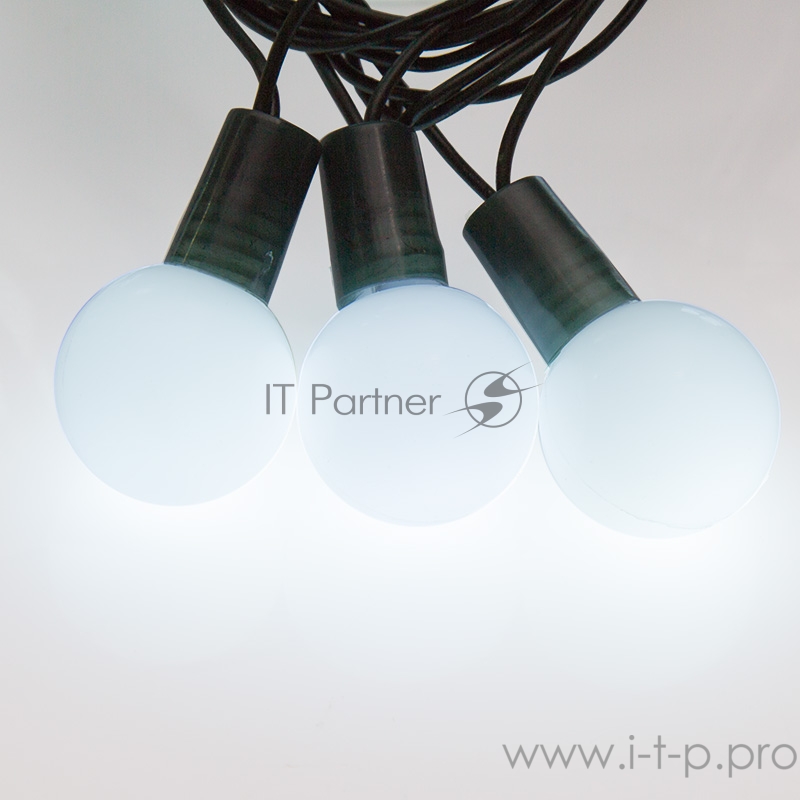 Гирлянда Шарики Ø25 мм 5м, темно-зеленый ПВХ, 25 диодов, цвет Белый, Без контроллера