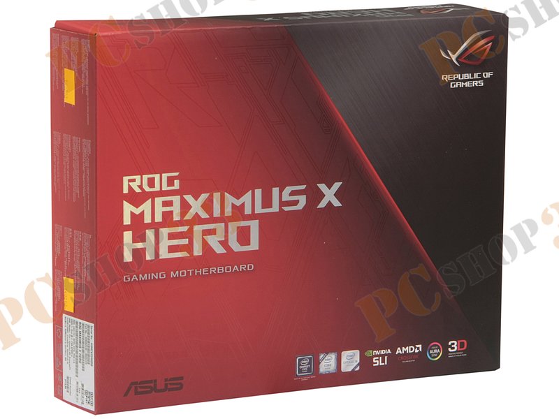 Мат. плата Socket1151 ASUS ROG MAXIMUS X HERO (iZ370, 4xDDR4, M.2, SATA III, RAID, 3xPCI-E, HDMI, DP, 1Гбит LAN, USB3.1, ATX)