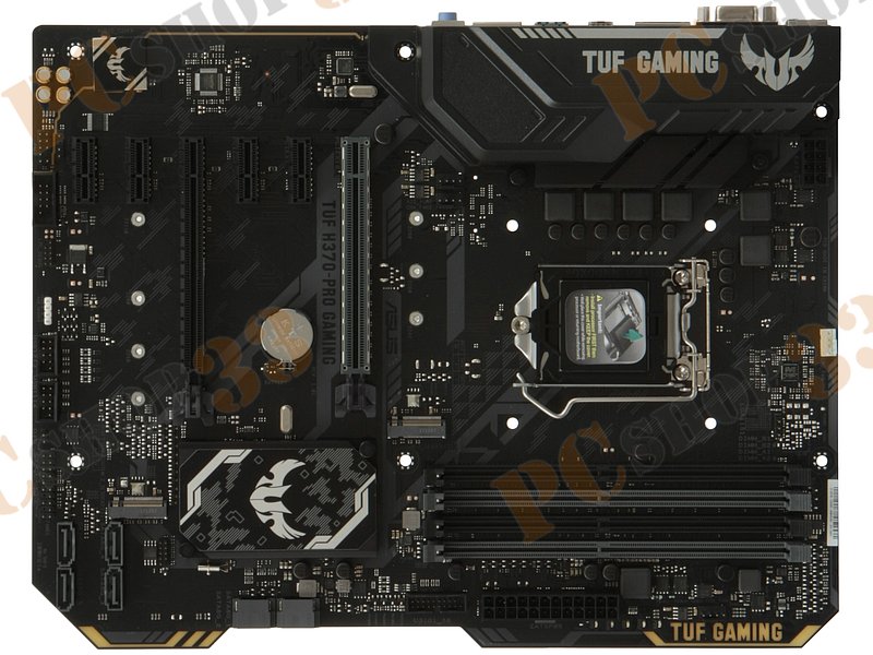 Мат. плата Socket1151 ASUS TUF H370-PRO GAMING (iH370, 4xDDR4, M.2, SATA III, RAID, 2xPCI-E, D-Sub, HDMI, DP, 1Гбит LAN, USB3.1, ATX)