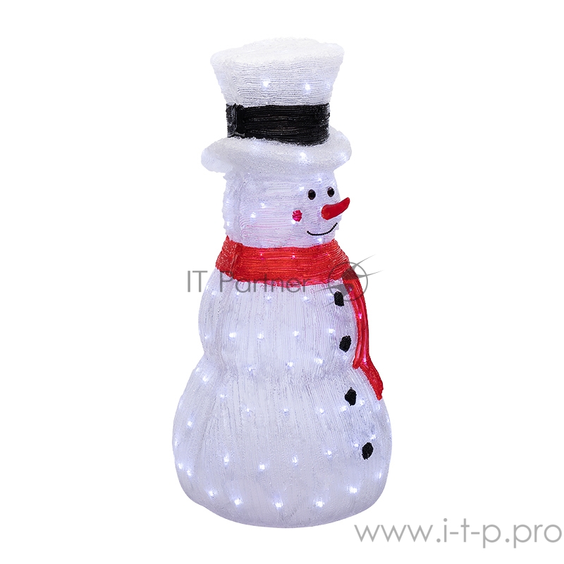 Акриловая светодиодная фигура «Снеговик в шляпе» 38х38х72 см, IP65, понижающий трансформатор в комплекте NEON-NIGHT
