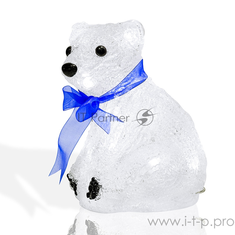 Акриловая светодиодная фигура Белый мишка 20 см, 4,5 В, 3 батарейки AA (не входят в комплект), 20 светодиодов, NEON-NIGHT