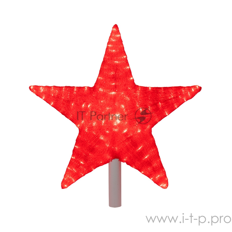 Акриловая светодиодная фигура Звезда 54 см (c трубой 80 см), 240 светодиодов, красная, NEON-NIGHT