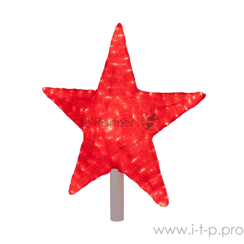 Акриловая светодиодная фигура Звезда 54 см (c трубой 80 см), 240 светодиодов, красная, NEON-NIGHT