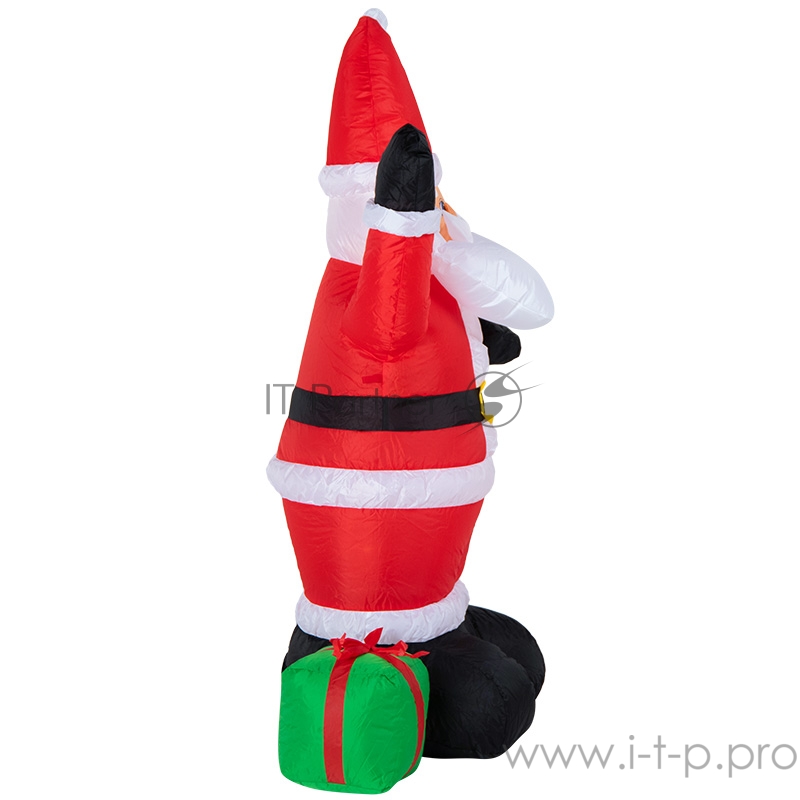 3D фигура надувная Дед Мороз с подарком, размер 120 см, внутренняя подсветка 3 LED, компрессор с адаптером 12В, IP 65 NEON-NIGHT