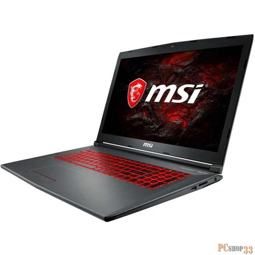 Ноутбук MSI GV72 7RE-1476XRU (Core i7 7700HQ-2.80ГГц, 16ГБ, 1ТБ, GFGTX1050Ti, LAN, WiFi, BT, WebCam, 17.3 1920x1080, FreeDOS), черно-серый