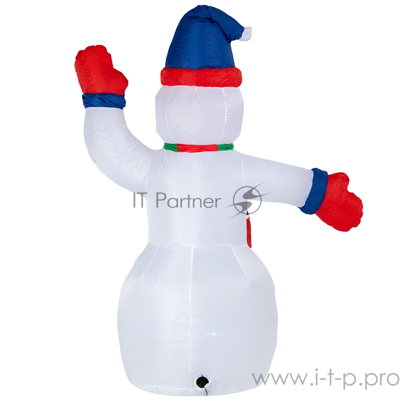 3D фигура надувная Снеговик с шарфом, размер 180 см, внутренняя подсветка 2 LED, компрессор с адаптером 12В, IP 65 NEON-NIGHT