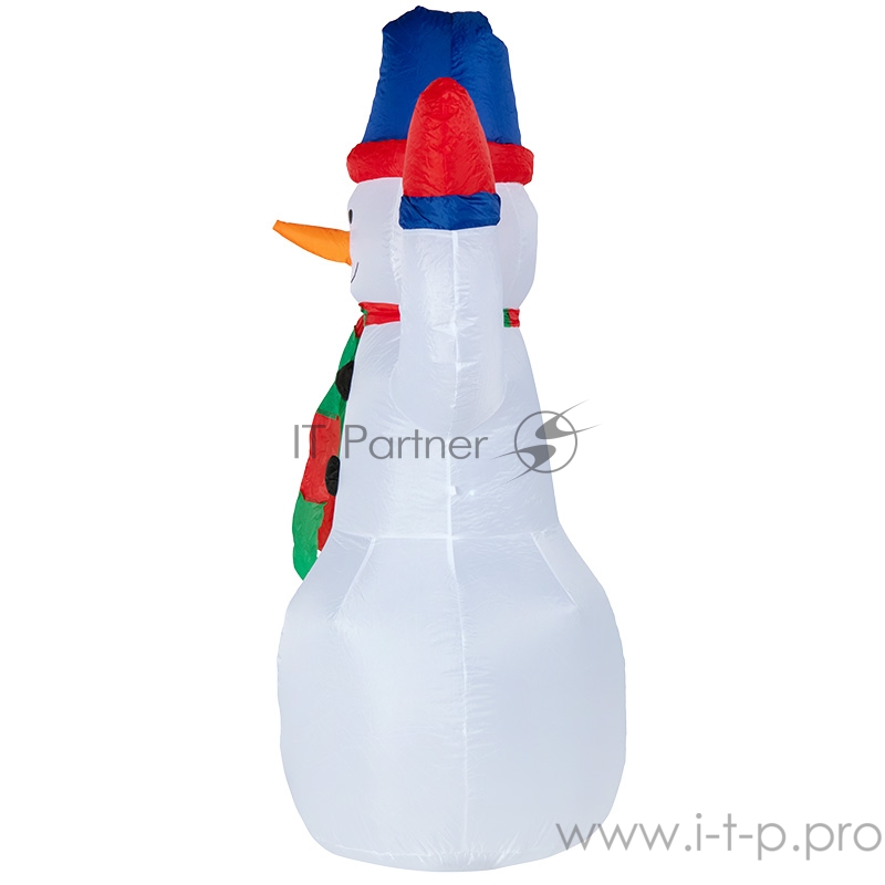 3D фигура надувная Снеговик с шарфом, размер 180 см, внутренняя подсветка 2 LED, компрессор с адаптером 12В, IP 65 NEON-NIGHT