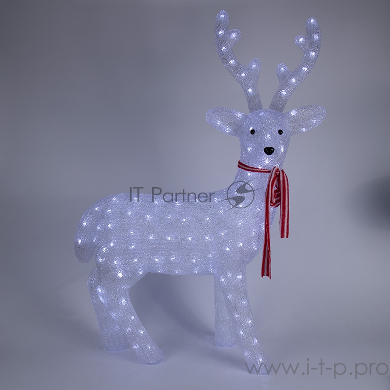 Акриловая светодиодная фигура Северный олень 95х69х30 см, 420 светодиодов, IP65 понижающий трансформатор в комплекте, NEON-NIGHT