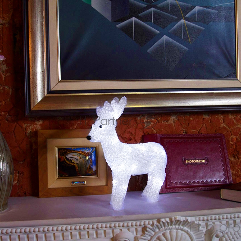 Акриловая светодиодная фигура Оленёнок 30х14х35 см, 4,5 В, 3 батарейки AA (не входят в комплект), 40 светодиодов, NEON-NIGHT
