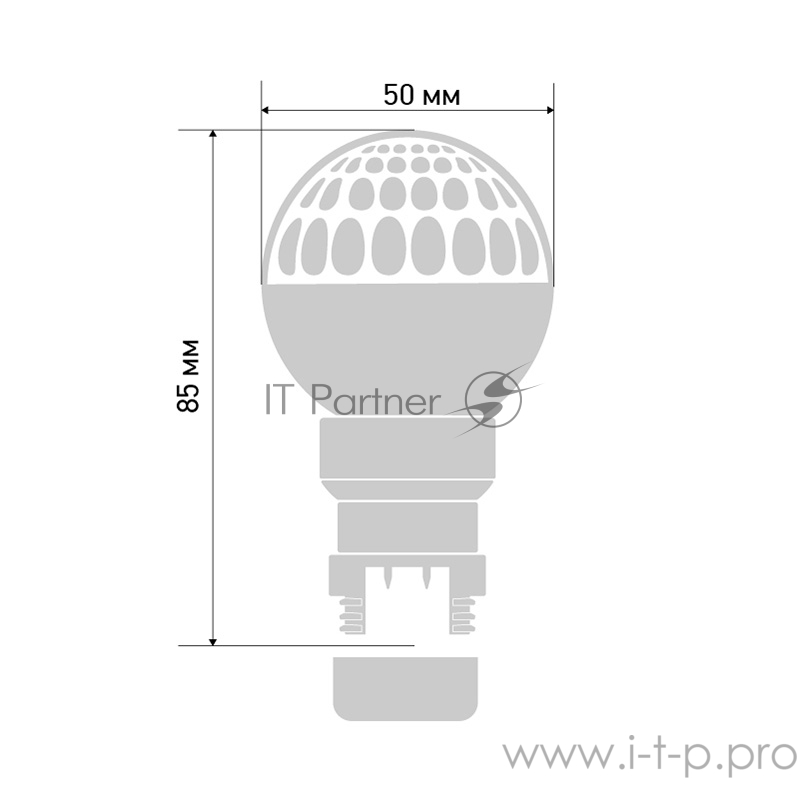 LED Лампа строб вместе с патроном для белт-лайта Ø50мм белая