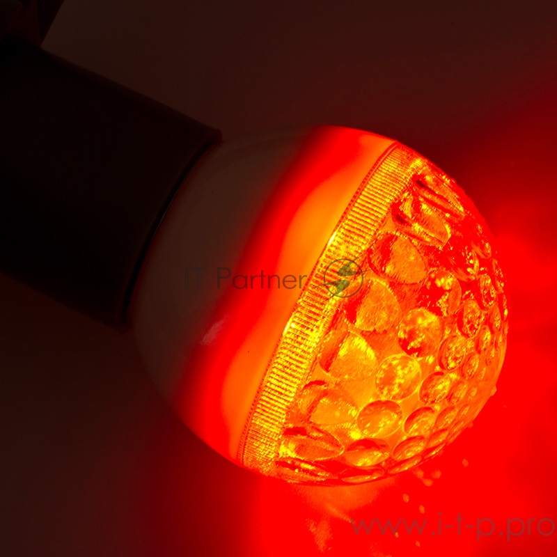 Лампа шар e27 9 LED Ø50мм красная