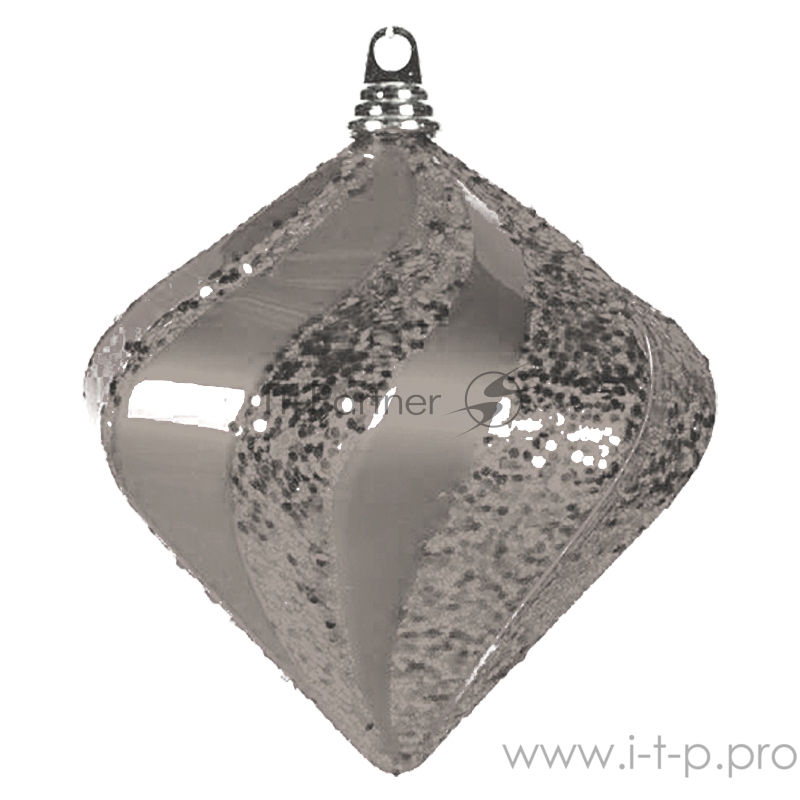 Елочная фигура Алмаз, 25 см, цвет серебряный