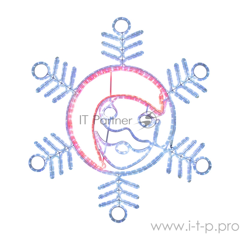 Фигура Снежинка с Дедом Морозом размер 107*95см, 14м дюралайт NEON-NIGHT