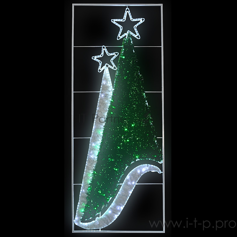 Фигура световая Елки 2, 180 светодиодов 18м дюралайта, размер 250*100см NEON-NIGHT