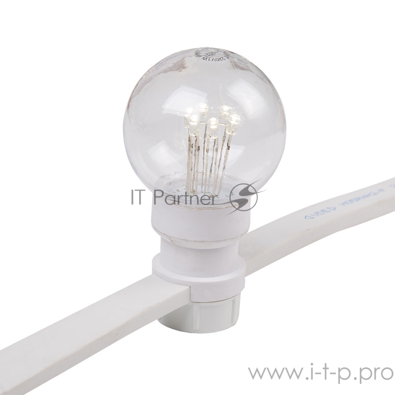Гирлянда LED Galaxy Bulb String 10м, белый КАУЧУК, 30 ламп*6 LED БЕЛЫЕ, влагостойкая IP65