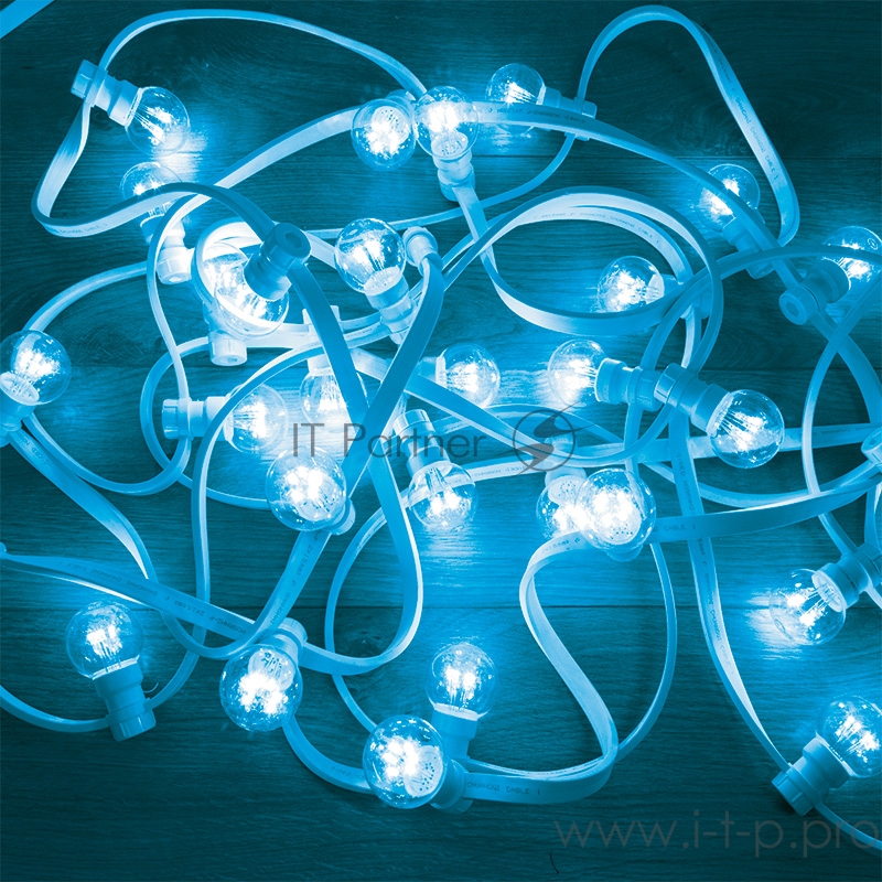 Гирлянда LED Galaxy Bulb String 10м, белый КАУЧУК, 30 ламп*6 LED СИНИЕ, влагостойкая IP65