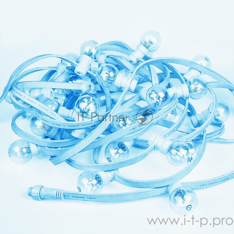 Гирлянда LED Galaxy Bulb String 10м, белый КАУЧУК, 30 ламп*6 LED СИНИЕ, влагостойкая IP65