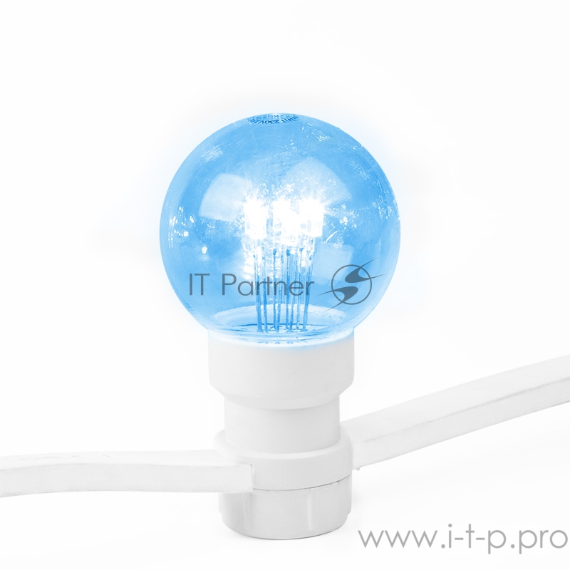 Гирлянда LED Galaxy Bulb String 10м, белый КАУЧУК, 30 ламп*6 LED СИНИЕ, влагостойкая IP65
