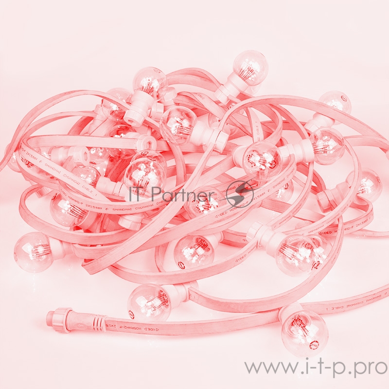 Гирлянда LED Galaxy Bulb String 10м, белый КАУЧУК, 25 ламп*6 LED КРАСНЫЕ, влагостойкая IP65