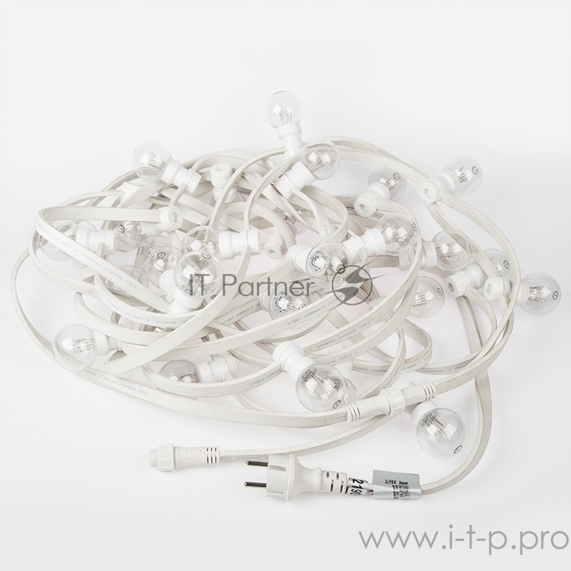 Гирлянда LED Galaxy Bulb String 10м, белый КАУЧУК, 25 ламп*6 LED КРАСНЫЕ, влагостойкая IP65