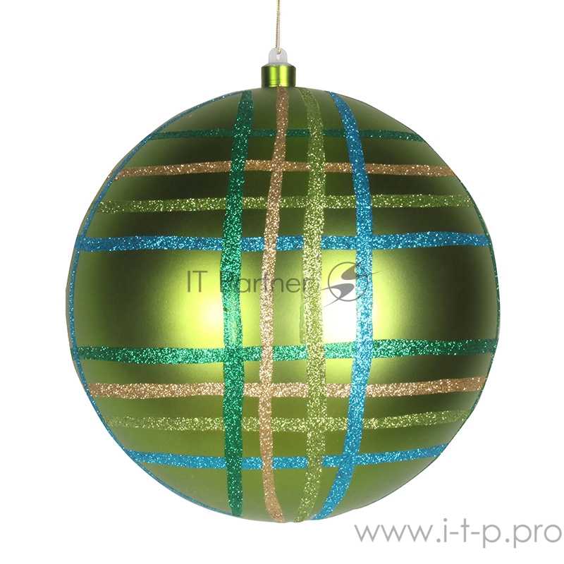Елочная фигура Шар в клетку 25 см, цвет зеленый мульти