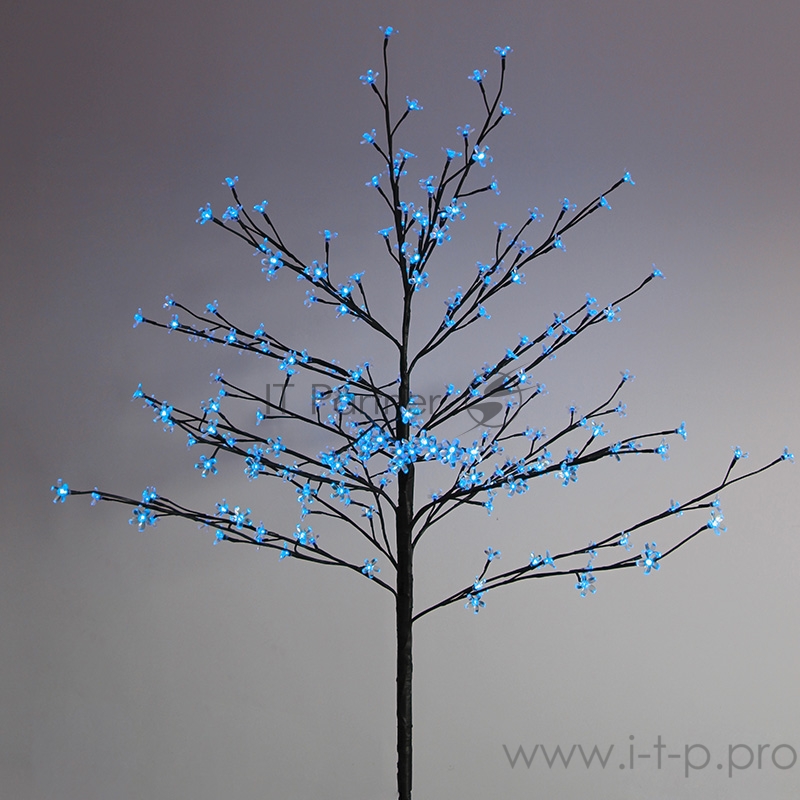 Дерево комнатное Сакура, коричневый цвет ствола и веток, высота 1.2 метра, 80 светодиодов синего цвета, трансформатор IP44 NEON-NIGHT
