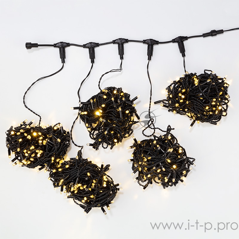 Гирлянда LED ClipLight 24V, 5 нитей по 20 метров, цвет диодов ТЕПЛЫЙ БЕЛЫЙ, Flashing (Белый)