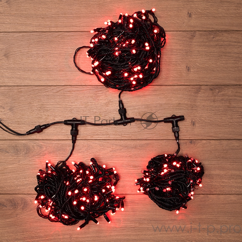 Гирлянда LED ClipLight 24V, 3 нити по 20 м, свечение с динамикой, цвет диодов Красный