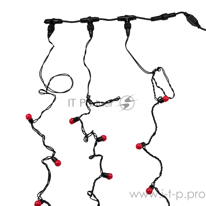 Гирлянда LED ClipLight - ШАРИКИ 24V, 3 нити по 20 м, цвет диодов Красный