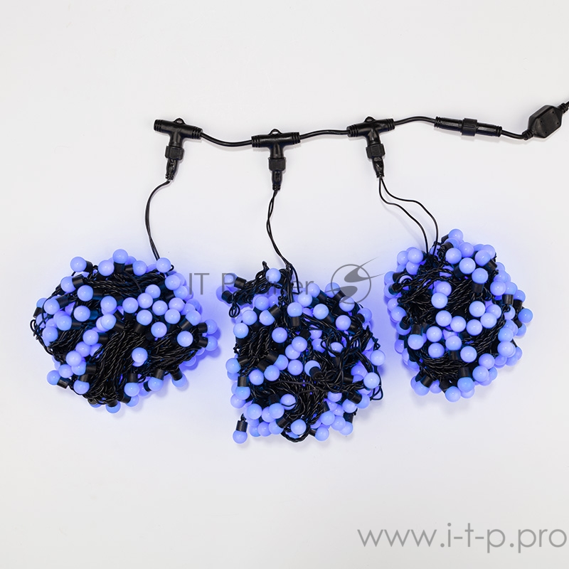 Гирлянда LED ClipLight - ШАРИКИ 24V, 3 нити по 20 м, цвет диодов Синий