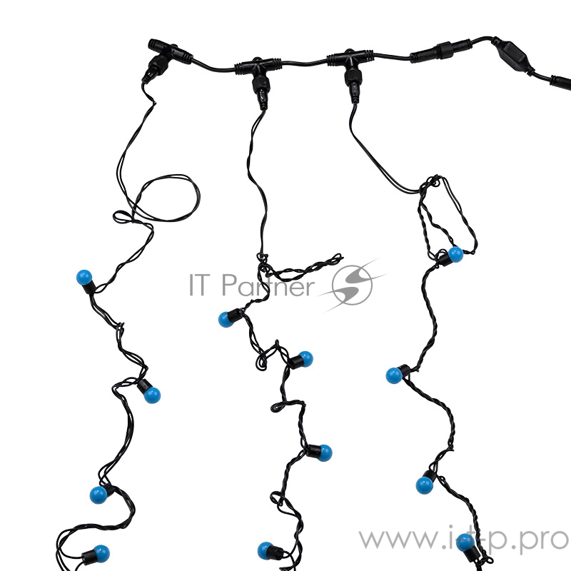 Гирлянда LED ClipLight - ШАРИКИ 24V, 3 нити по 20 м, цвет диодов Синий