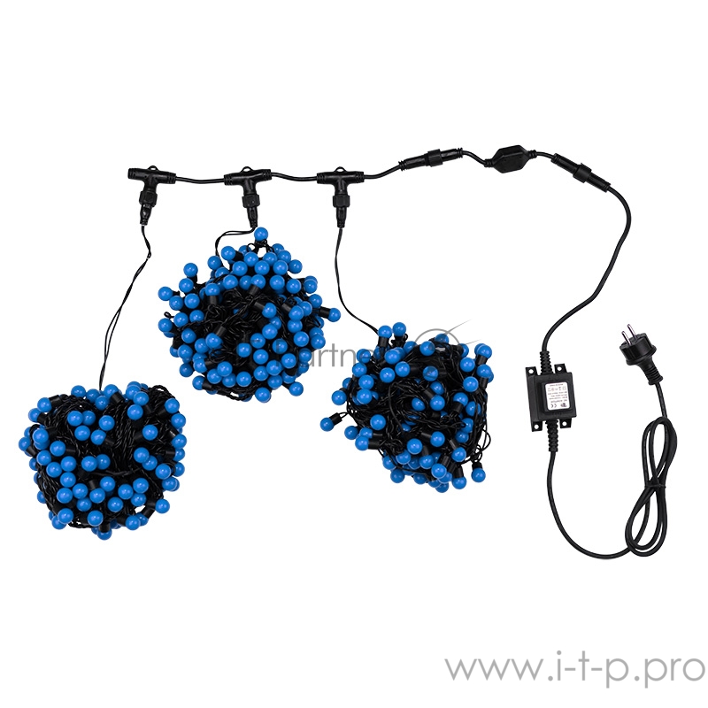 Гирлянда LED ClipLight - ШАРИКИ 24V, 3 нити по 20 м, цвет диодов Синий