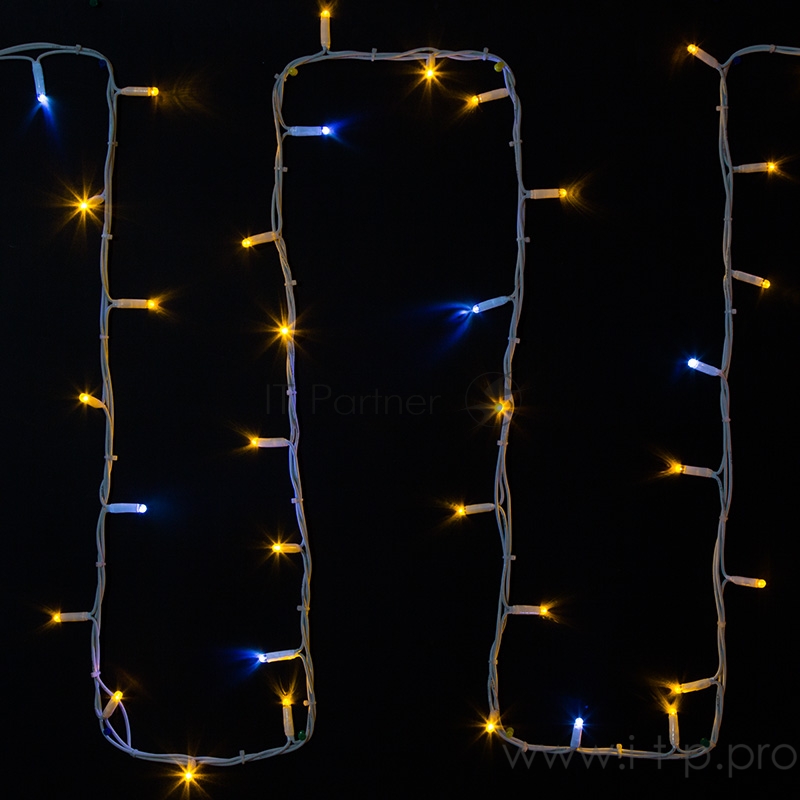 Гирлянда модульная Дюраплей LED 20м 200 LED белый каучук , мерцающий Flashing (каждый 5-й диод), Желтая