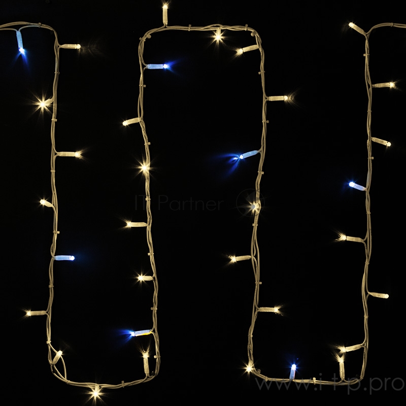 Гирлянда модульная Дюраплей LED 20м 200 LED белый каучук , мерцающий Flashing (каждый 5-й диод), ТЕПЛЫЙ БЕЛЫЙ