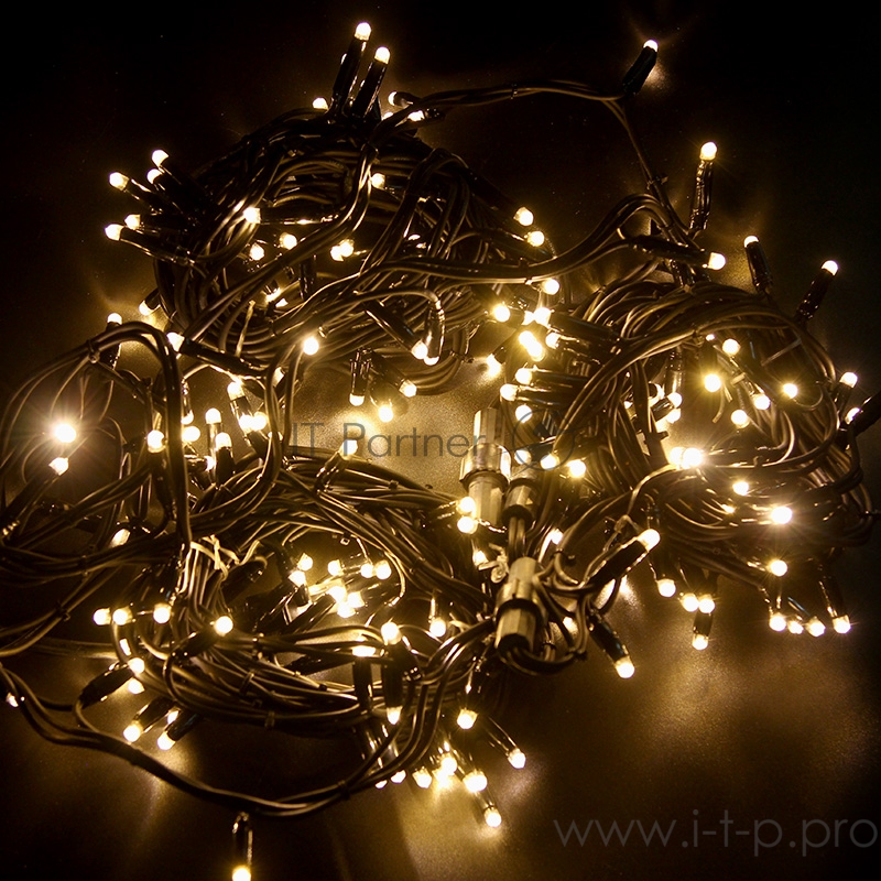 Гирлянда модульная Дюраплей LED 20м 200 LED черный каучук ТЕПЛЫЙ БЕЛЫЙ