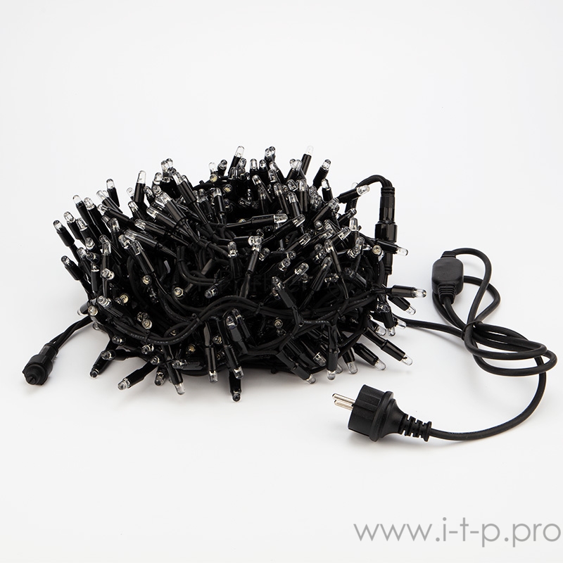 Гирлянда «Кластер» 10 м, 400 LED, черный каучук, IP67, соединяемая, цвет свечения белый NEON-NIGHT