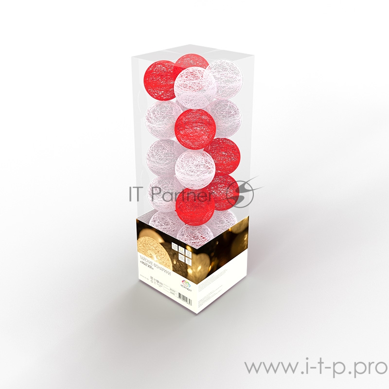 Тайские фонарики «Магия» 3,5 м, прозрачный ПВХ, 20 LED, теплый белый, питание 2 х АА (батарейки не в комплекте)